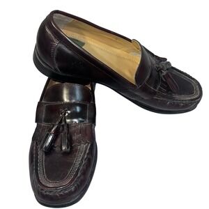 Nunn Bush Mens 9.5M Burgundy Leather Tassel Kiltie Loafers Dress Shoes 84198-601